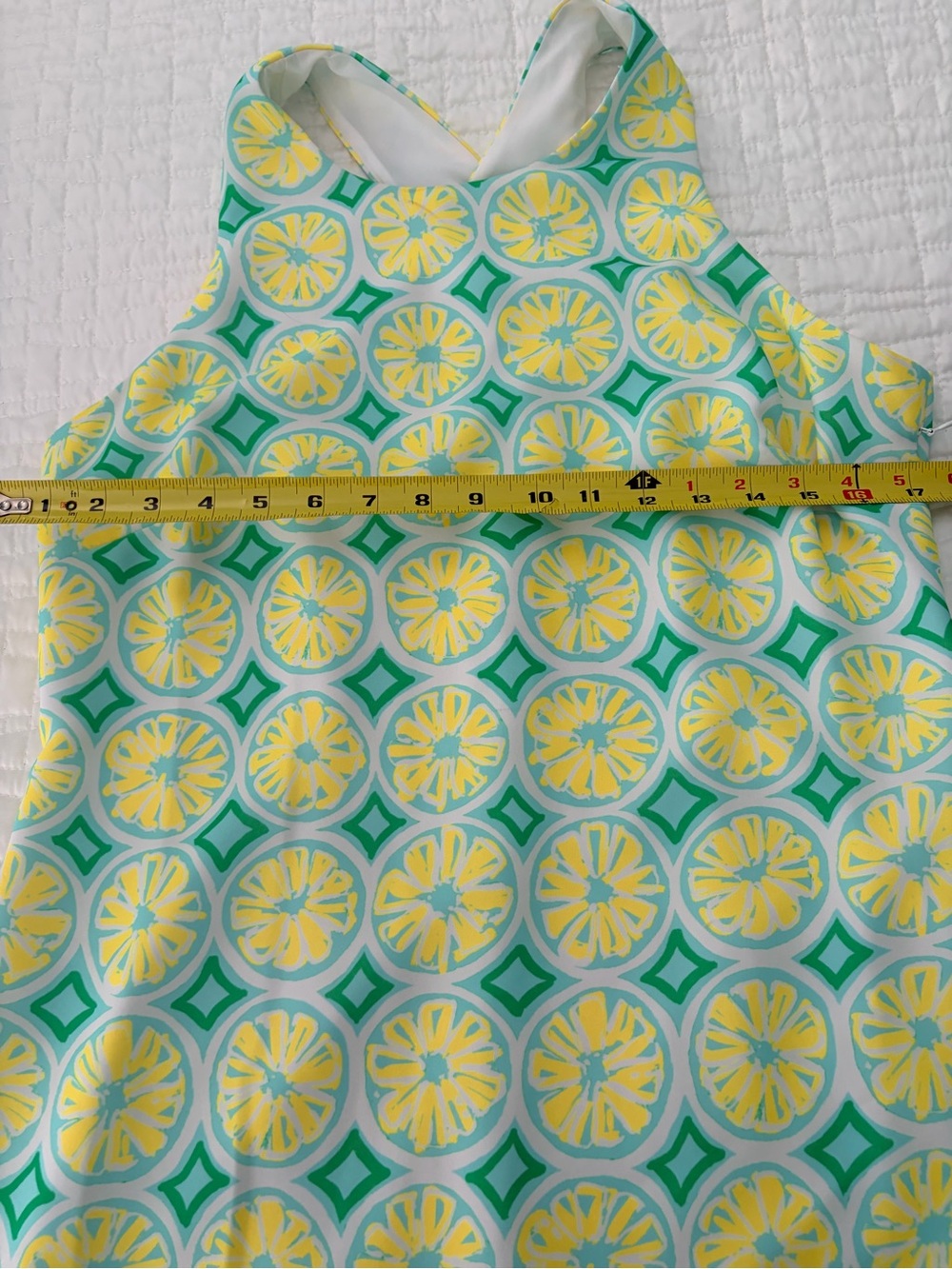 Sail to Sable Yellow and Aqua Geometric Midi Dress - Picture 3 of 5
